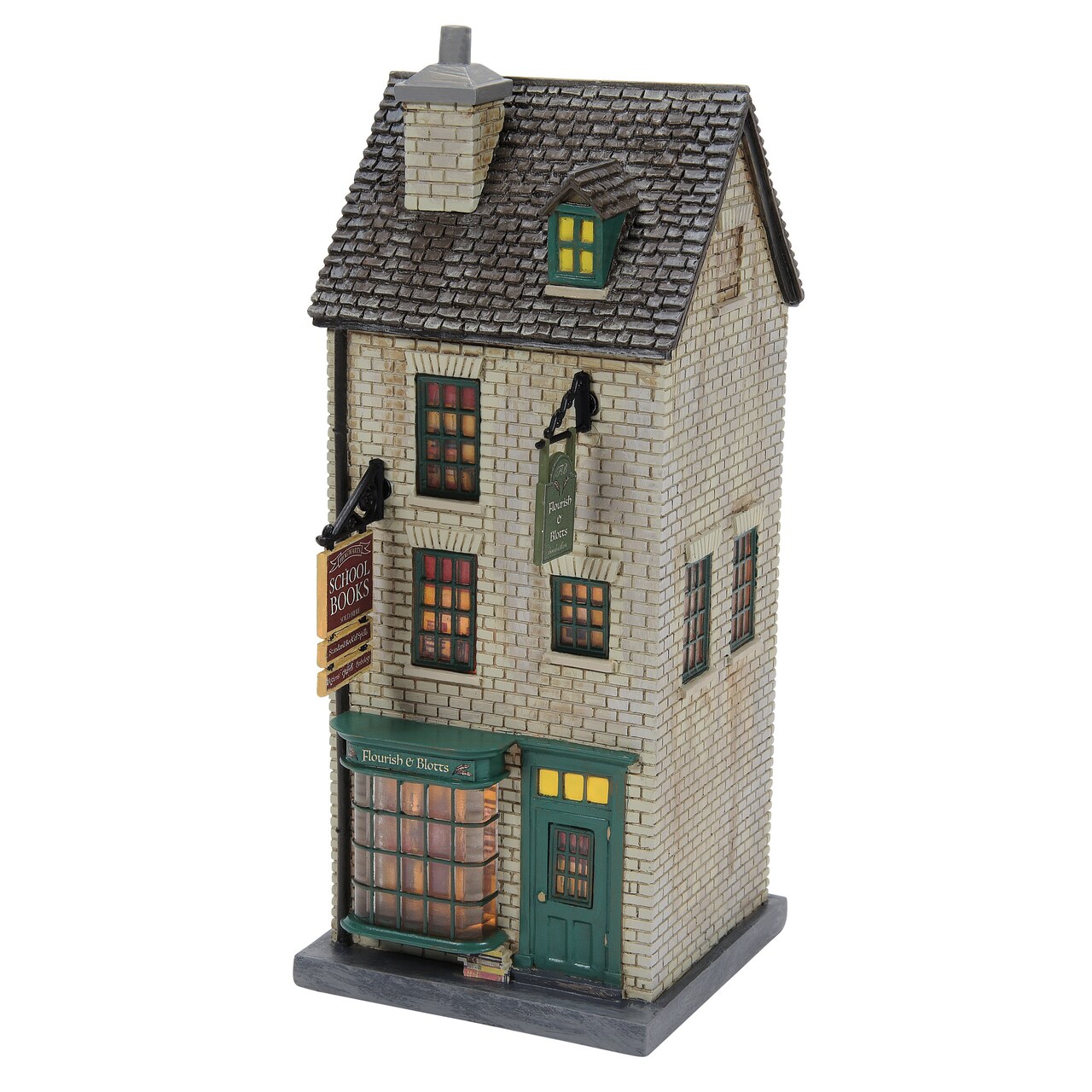 Department 56 Harry Potter Village Flourish and Blotts Lit Village Building 8.3in H